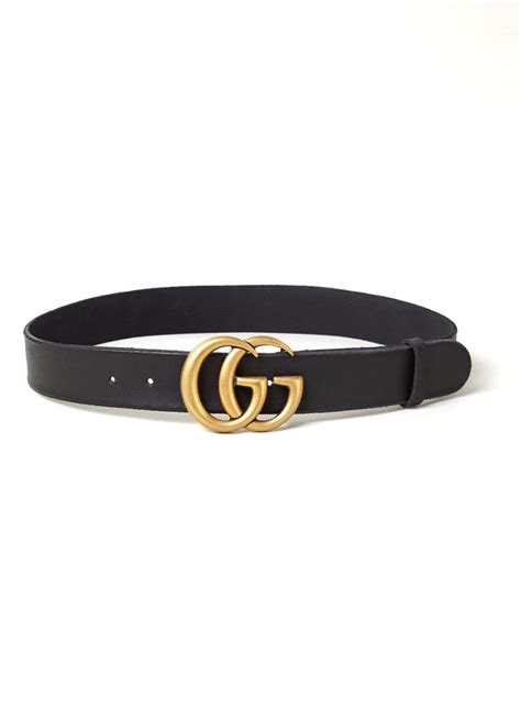 gucci riem dames black on black leer